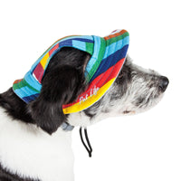Pet Life ® 'Colorfur' UV Protectant Adjustable Fashion Canopy Brimmed Dog Hat Cap - BIG FRENCHIES