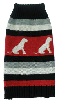 Pet Life ® Dog Patterned Fashion Striped Ribbed Turtle Neck Dog Sweater - BIG FRENCHIES