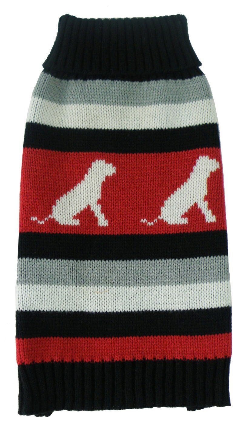 Pet Life ® Dog Patterned Fashion Striped Ribbed Turtle Neck Dog Sweater - BIG FRENCHIES