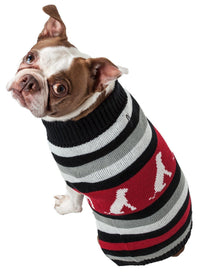 Pet Life ® Dog Patterned Fashion Striped Ribbed Turtle Neck Dog Sweater - BIG FRENCHIES