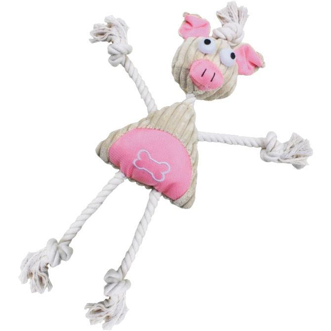 Pet Life ® 'Doll Mannequin' Natural Jute and Rope Squeak Dog Toy - BIG FRENCHIES