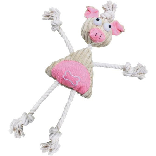 Pet Life ® 'Doll Mannequin' Natural Jute and Rope Squeak Dog Toy - BIG FRENCHIES