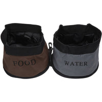 Pet Life ® 'Dual Folding' Food and Water Collapsible Pet Travel Cat and Dog Bowl - BIG FRENCHIES