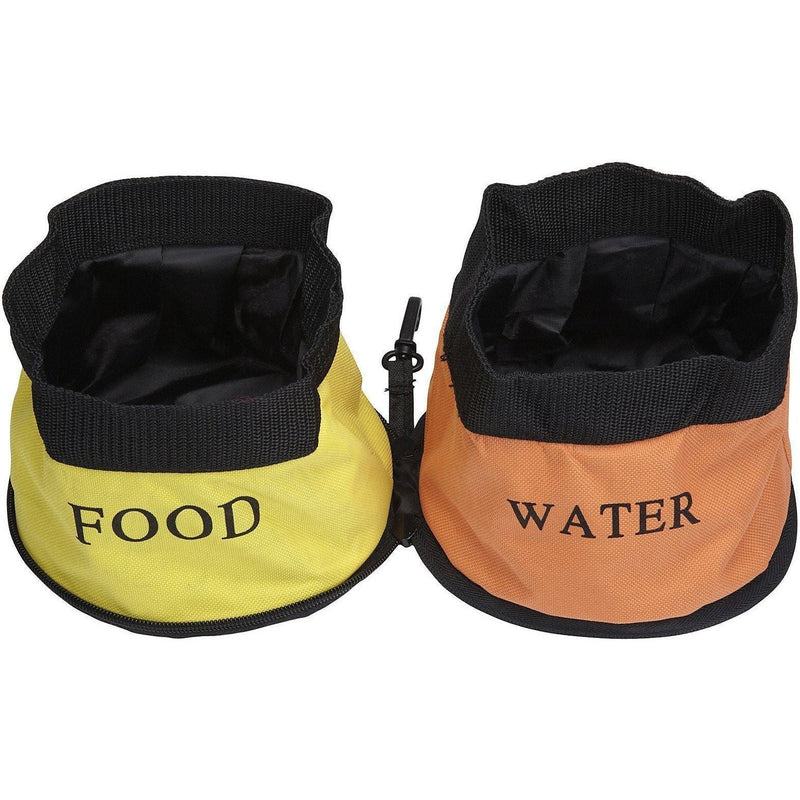 Pet Life ® 'Dual Folding' Food and Water Collapsible Pet Travel Cat and Dog Bowl - BIG FRENCHIES