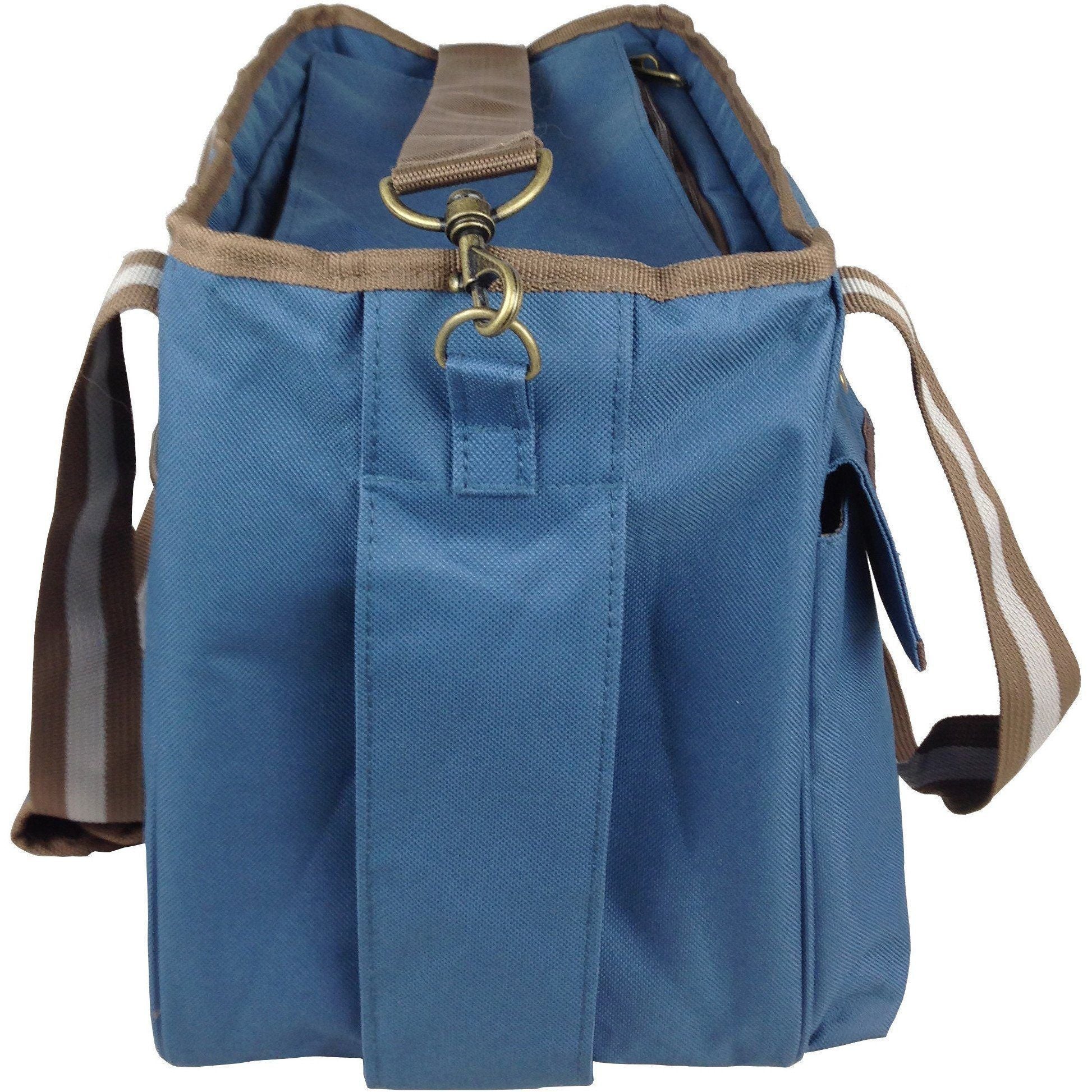 Pet Life ® Dual Snap Pocketed Fashion Designer Canvas Travel Pet Dog Carrier - BIG FRENCHIES