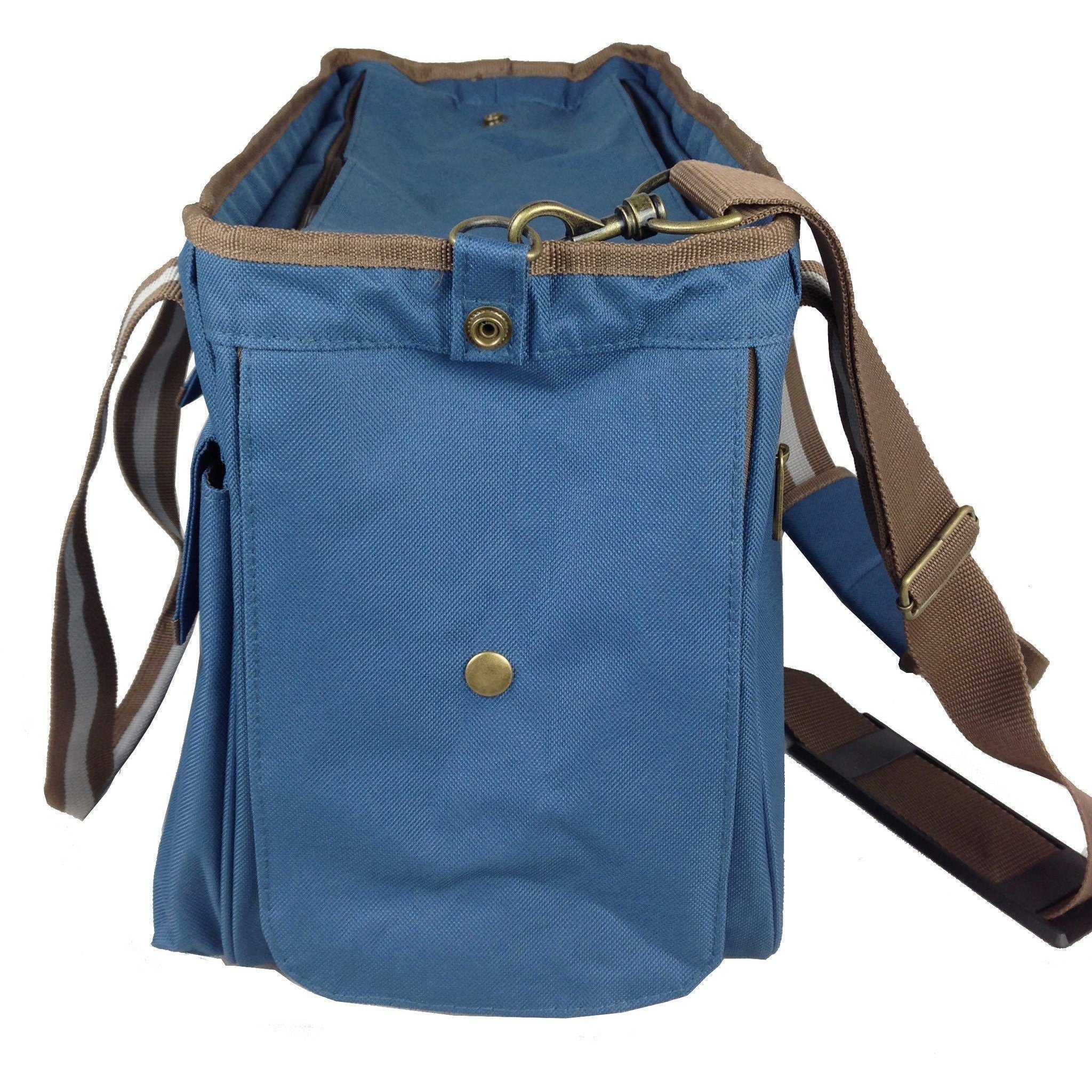 Pet Life ® Dual Snap Pocketed Fashion Designer Canvas Travel Pet Dog Carrier - BIG FRENCHIES