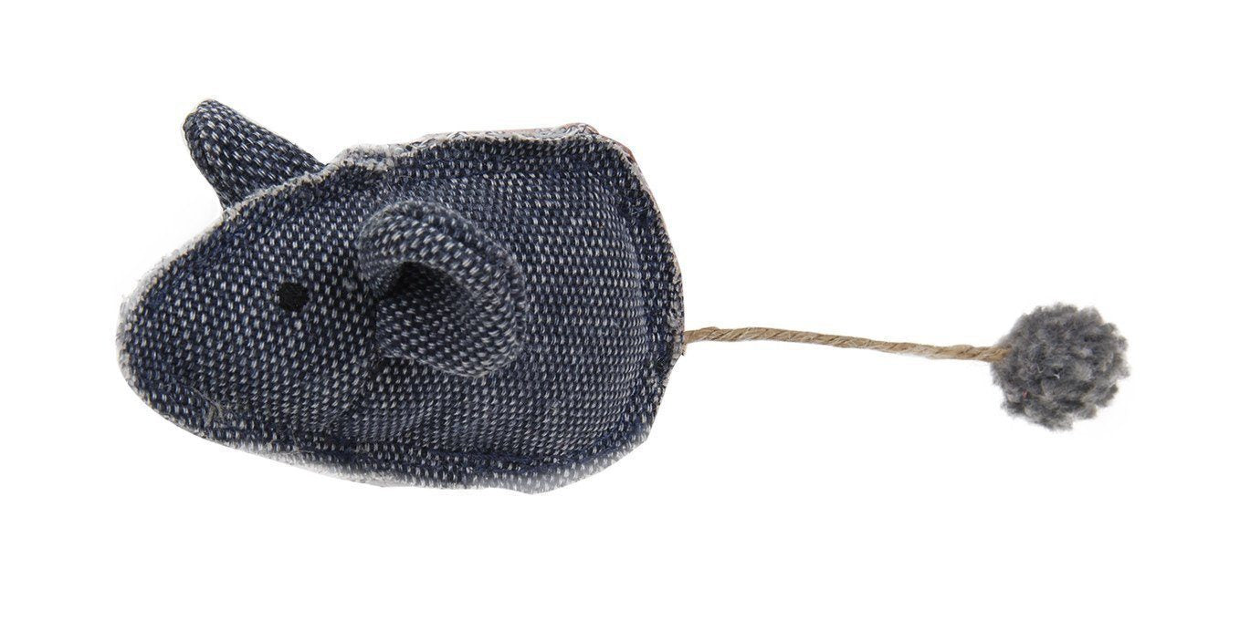 Pet Life ® 'Pompom Tailed' Durable Cat and Mouse Plush Cat Toy - BIG FRENCHIES