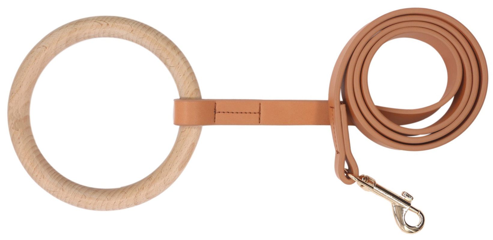 Pet Life ® 'Ever-Craft' Boutique Series Beechwood and Leather Designer Dog Leash - BIG FRENCHIES