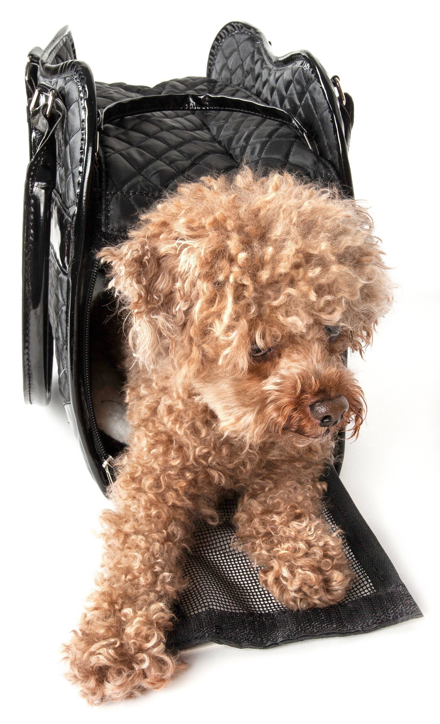 Pet Life ® Exquisite Airline Approved Designer Travel Pet Dog Handbag Carrier - BIG FRENCHIES