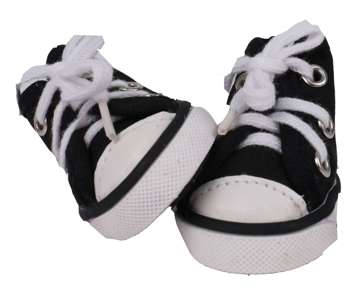 Pet Life ® 'Extreme-Skater' Canvas Casual Grip Pet Dog Shoes Sneakers - Set Of 4 - BIG FRENCHIES