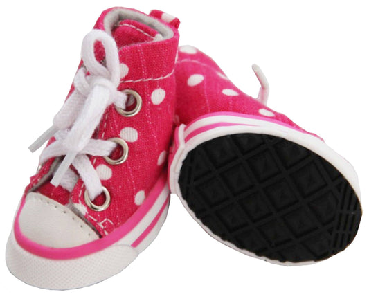 Pet Life ® 'Extreme-Skater' Canvas Casual Grip Pet Dog Shoes Sneakers - Set Of 4 - BIG FRENCHIES