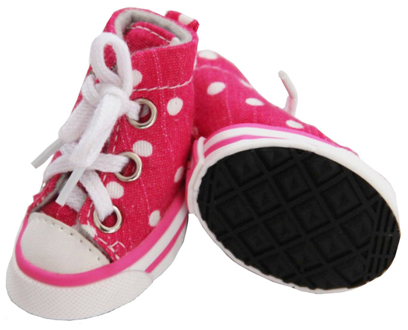 Pet Life ® 'Extreme-Skater' Canvas Casual Grip Pet Dog Shoes Sneakers - Set Of 4 - BIG FRENCHIES