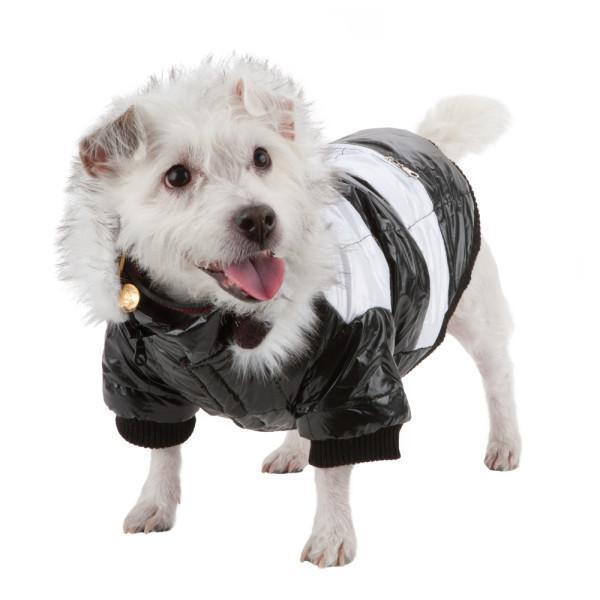Pet Life ® Fashion Striped 3M Insulated Ultra-Plush Pet Dog Parka Coat w/ Removable Hood - BIG FRENCHIES