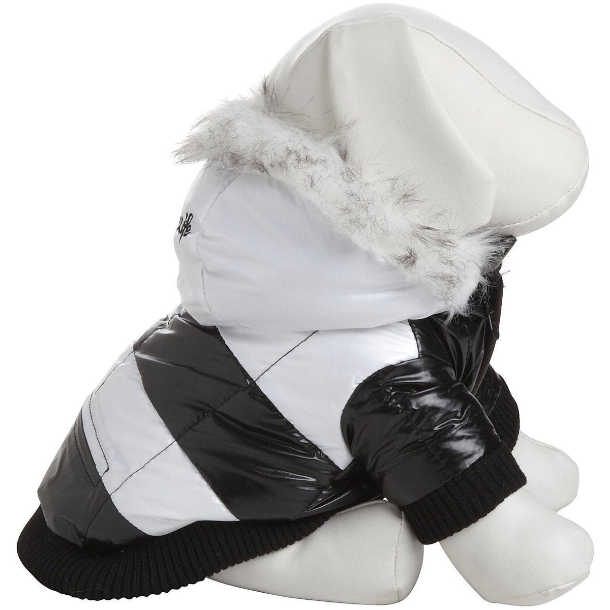 Pet Life ® Fashion Striped 3M Insulated Ultra-Plush Pet Dog Parka Coat w/ Removable Hood - BIG FRENCHIES