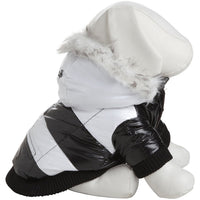 Pet Life ® Fashion Striped 3M Insulated Ultra-Plush Pet Dog Parka Coat w/ Removable Hood - BIG FRENCHIES