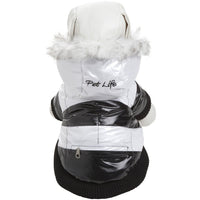 Pet Life ® Fashion Striped 3M Insulated Ultra-Plush Pet Dog Parka Coat w/ Removable Hood - BIG FRENCHIES