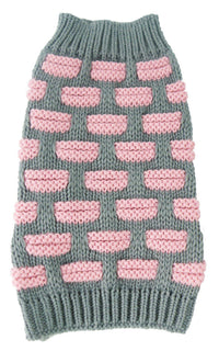 Pet Life ® Fashion Weaved Heavy Knit Designer Ribbed Turtle Neck Dog Sweater - BIG FRENCHIES