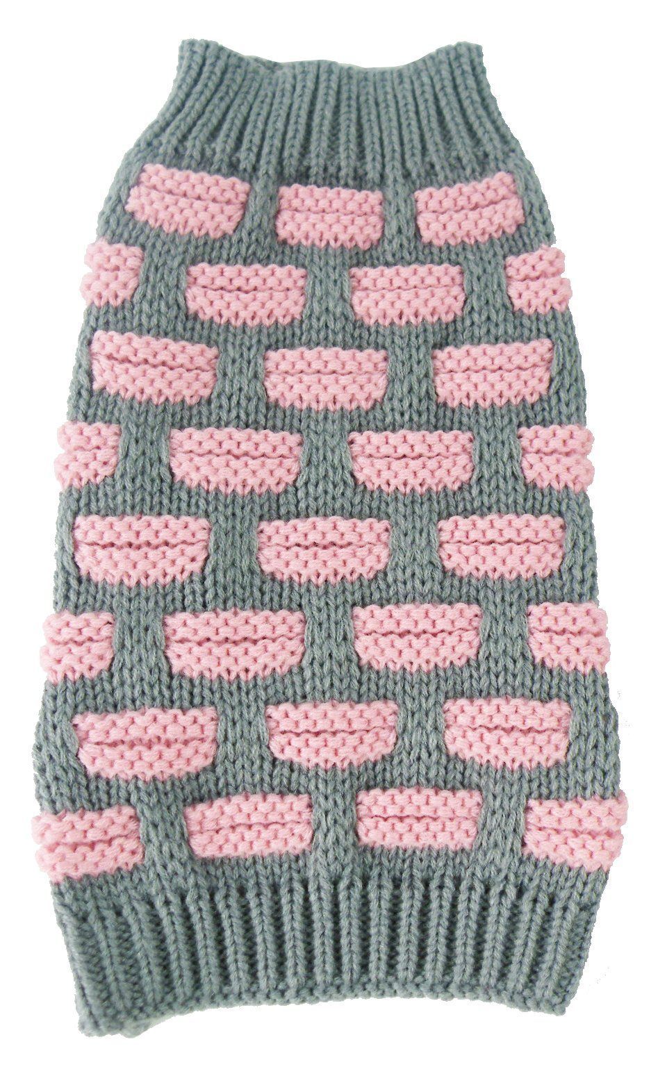 Pet Life ® Fashion Weaved Heavy Knit Designer Ribbed Turtle Neck Dog Sweater - BIG FRENCHIES