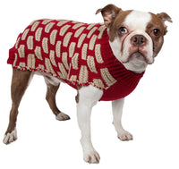 Pet Life ® Fashion Weaved Heavy Knit Designer Ribbed Turtle Neck Dog Sweater - BIG FRENCHIES