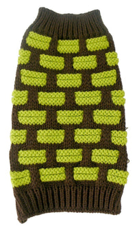 Pet Life ® Fashion Weaved Heavy Knit Designer Ribbed Turtle Neck Dog Sweater - BIG FRENCHIES