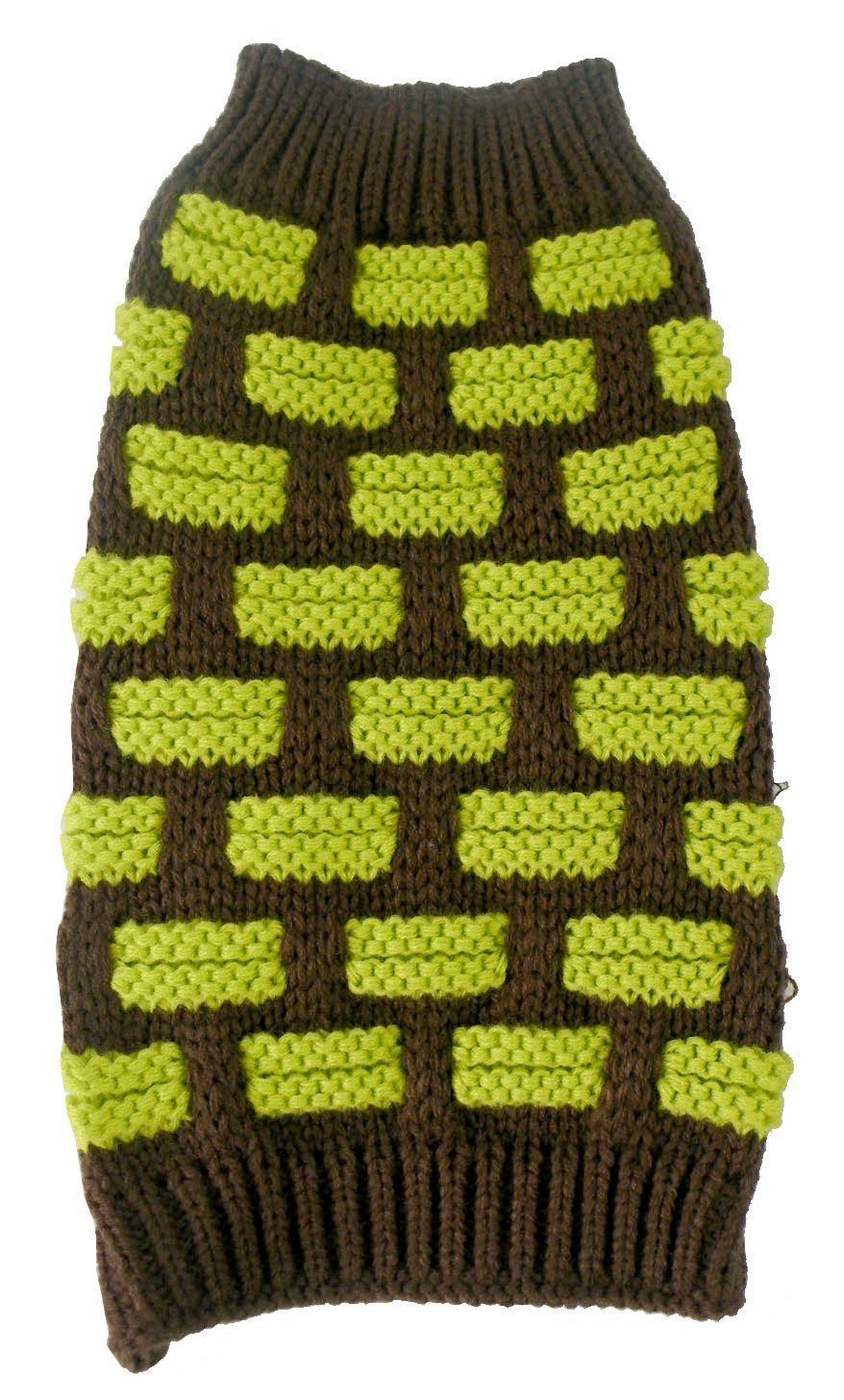 Pet Life ® Fashion Weaved Heavy Knit Designer Ribbed Turtle Neck Dog Sweater - BIG FRENCHIES