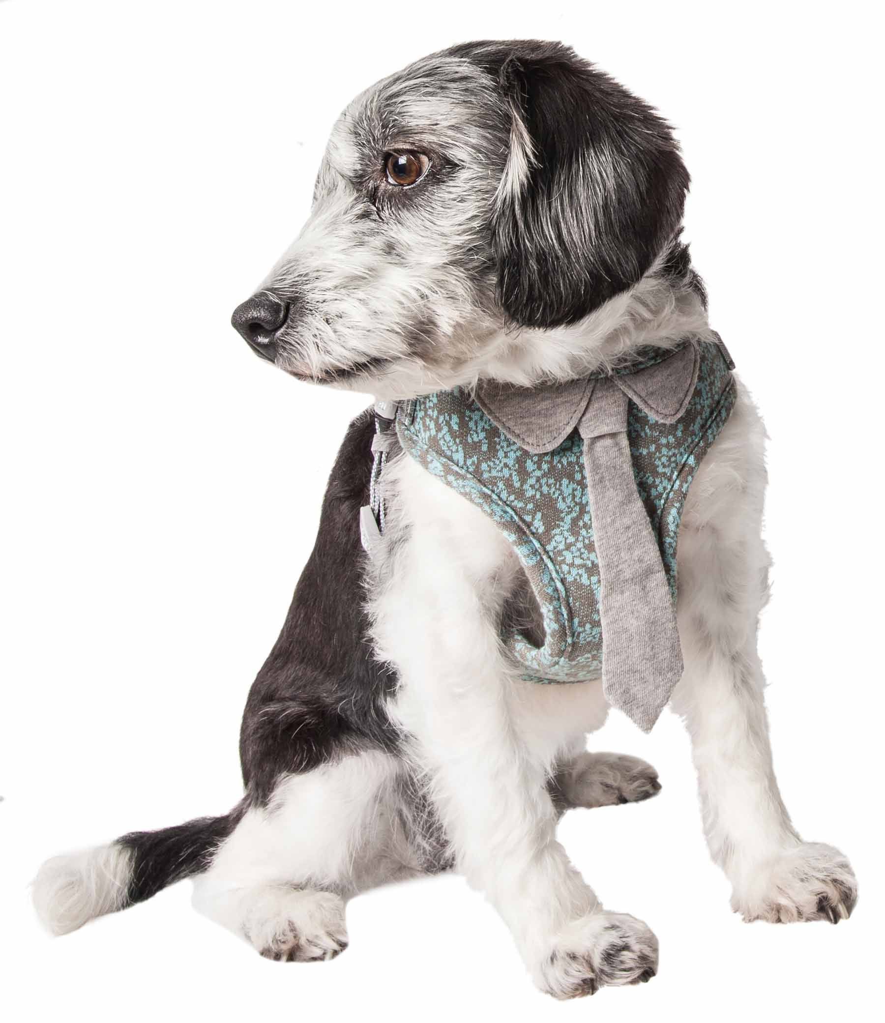 Pet Life ® 'Fidomite' Mesh Reversed and Adjustable Fashion Dog Harness W/ Designer Neck Tie - BIG FRENCHIES
