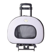 Pet Life ® 'Final Destination' Airline Approved 2-in-1 Tough-Shell Wheeled Collapsible Travel Fashion Pet Dog Carrier Crate - BIG FRENCHIES