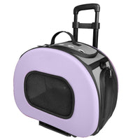 Pet Life ® 'Final Destination' Airline Approved 2-in-1 Tough-Shell Wheeled Collapsible Travel Fashion Pet Dog Carrier Crate - BIG FRENCHIES