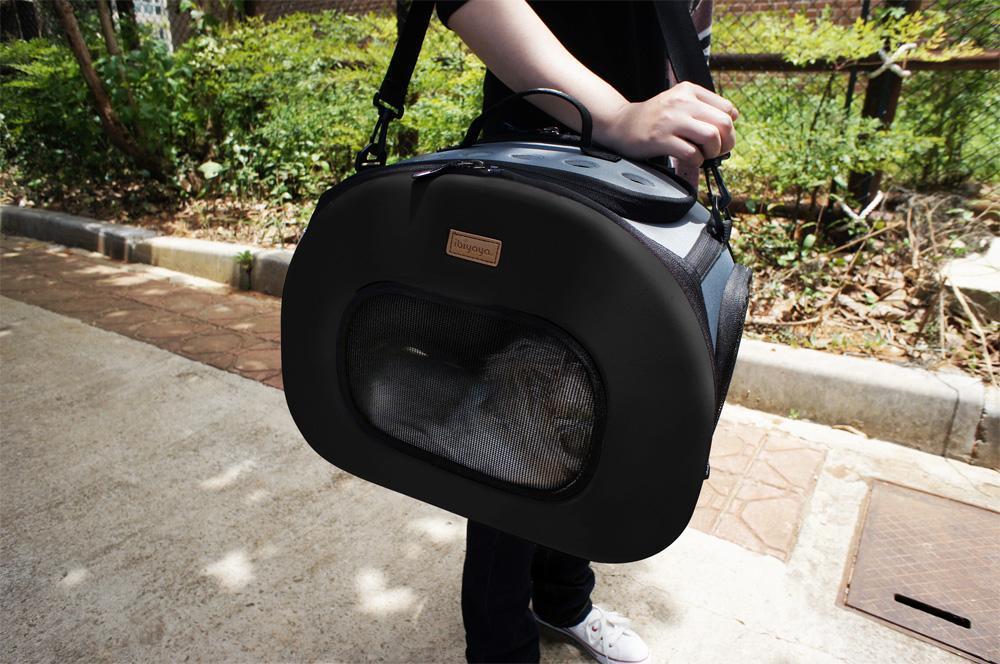 Pet Life ® 'Final Destination' Airline Approved 2-in-1 Tough-Shell Wheeled Collapsible Travel Fashion Pet Dog Carrier Crate - BIG FRENCHIES