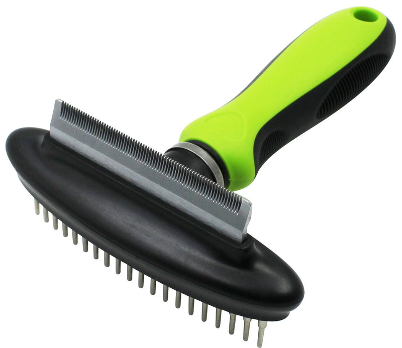 Pet Life ® Flex Series 2-in-1 Dual-Sided Grooming Undercoat Pet Rake and Deshedder - BIG FRENCHIES