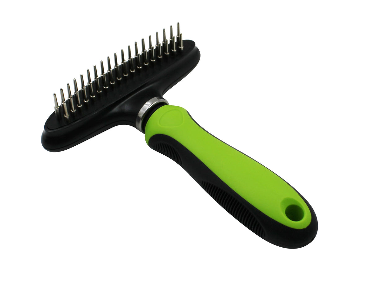 Pet Life ® Flex Series Dual-Row Grooming Rake Pet Comb - BIG FRENCHIES