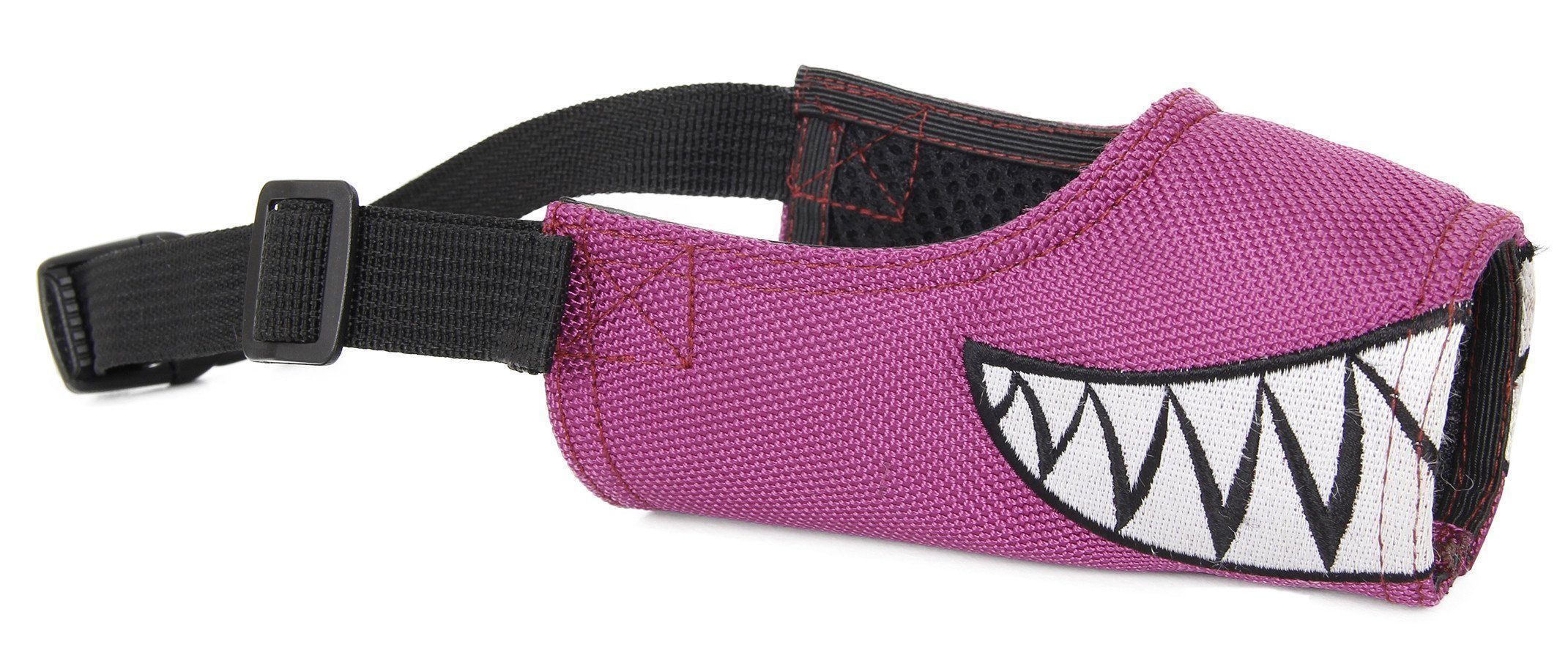 Pet Life ® 'Funimation' Animated Nylon Mesh Protective Travel Anti-Bark Dog Muzzle - BIG FRENCHIES