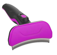 Pet Life ® 'Fur-Guard' Easy Self-Cleaning Grooming Deshedder Pet Comb - BIG FRENCHIES