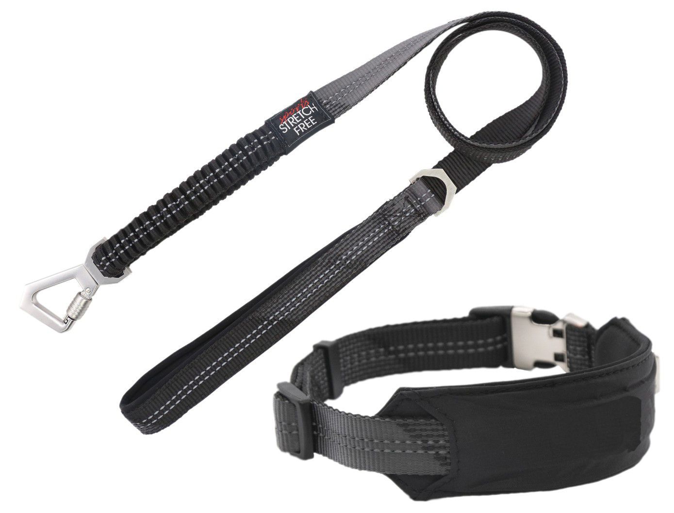 Pet Life ® 'Geo-prene' 2-in-1 Shock Absorbing Neoprene Padded Reflective Dog Leash and Collar - BIG FRENCHIES