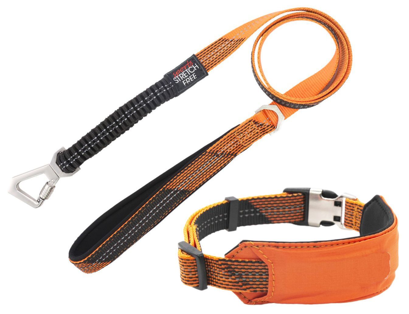 Pet Life ® 'Geo-prene' 2-in-1 Shock Absorbing Neoprene Padded Reflective Dog Leash and Collar - BIG FRENCHIES