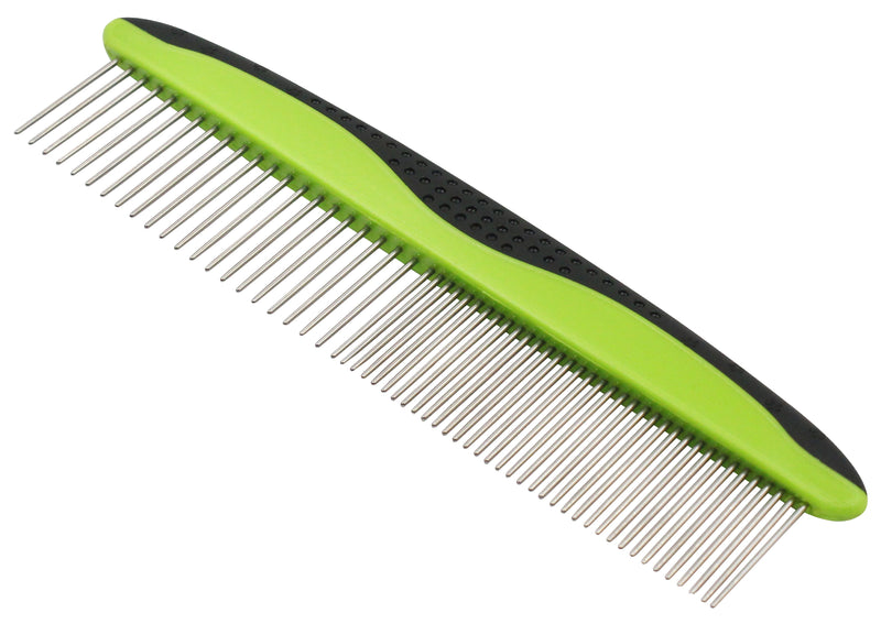 Pet Life ® Grip Ease' Wide and Narrow Tooth Grooming Pet Comb - BIG FRENCHIES