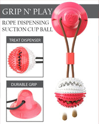 Pet Life ® 'Grip N' Play' Treat Dispensing Ball Shaped Suction Cup Dog Toy - BIG FRENCHIES