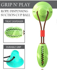 Pet Life ® 'Grip N' Play' Treat Dispensing Football Shaped Suction Cup Dog Toy - BIG FRENCHIES