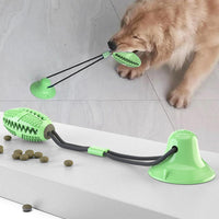 Pet Life ® 'Grip N' Play' Treat Dispensing Football Shaped Suction Cup Dog Toy - BIG FRENCHIES