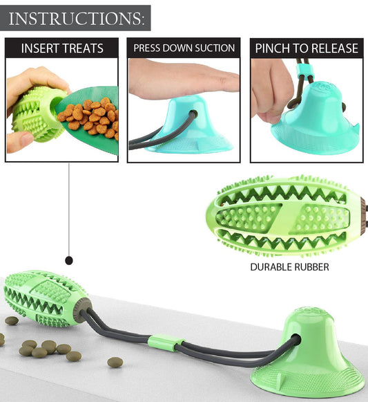 Pet Life ® 'Grip N' Play' Treat Dispensing Football Shaped Suction Cup Dog Toy - BIG FRENCHIES