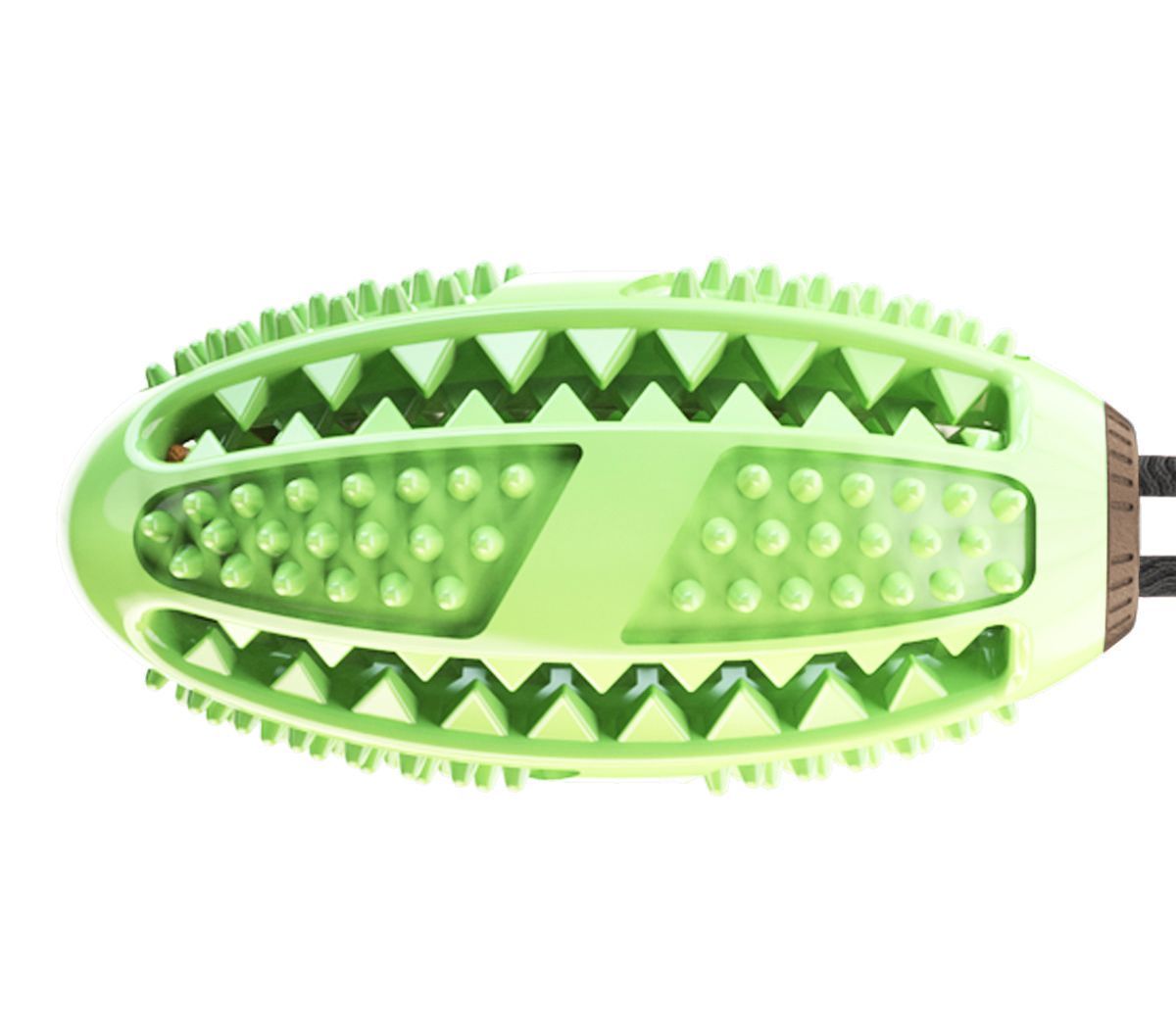 Pet Life ® 'Grip N' Play' Treat Dispensing Football Shaped Suction Cup Dog Toy - BIG FRENCHIES