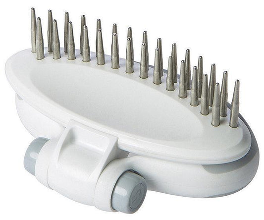 Pet Life ® 'Gyrater' Swivel Travel Dual-Rowed Grooming Undercoat Pet Rake - BIG FRENCHIES