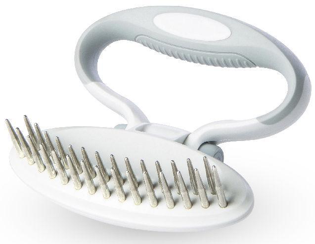 Pet Life ® 'Gyrater' Swivel Travel Dual-Rowed Grooming Undercoat Pet Rake - BIG FRENCHIES