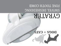 Pet Life ® 'Gyrater' Swivel Travel Grooming Deshedding Pet Comb - BIG FRENCHIES