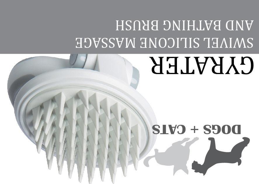 Pet Life ® 'Gyrater' Swivel Travel Silicone Massage Grooming Pet Brush - BIG FRENCHIES