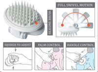 Pet Life ® 'Gyrater' Swivel Travel Silicone Massage Grooming Pet Brush - BIG FRENCHIES