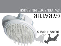 Pet Life ® 'Gyrater' Swivel Travel Soft Grooming Pet Pin Brush - BIG FRENCHIES