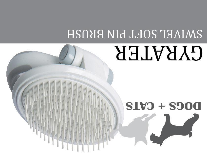Pet Life ® 'Gyrater' Swivel Travel Soft Grooming Pet Pin Brush - BIG FRENCHIES