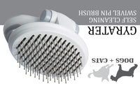 Pet Life ® 'Gyrater' Travel Self-Cleaning Swivel Grooming Pet Pin Brush - BIG FRENCHIES