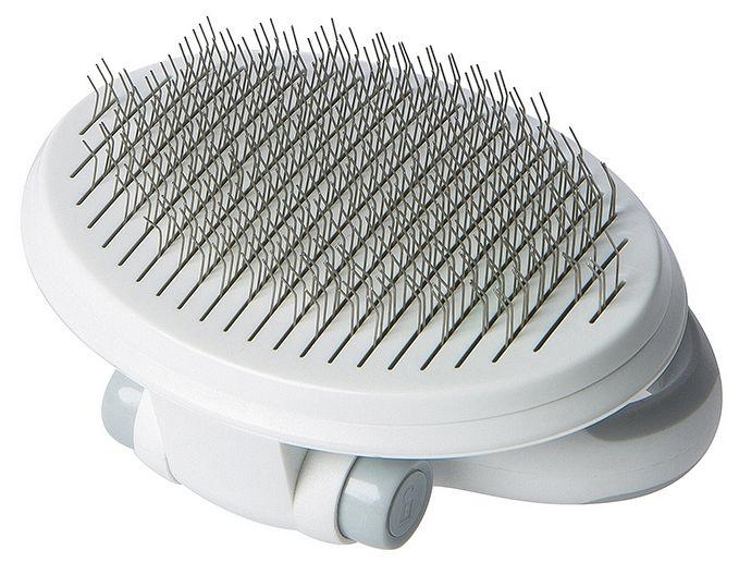 Pet Life ® 'Gyrater' Travel Self-Cleaning Swivel Grooming Slicker Pet Brush - BIG FRENCHIES